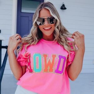 Sweet Claire Pink 'Howdy' Short Sleeve Tee